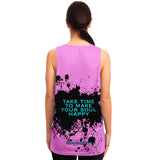 Black Splash with Take Time to make Your Soul Happy on Classic Retro Pink Color Design Unisex Tank Top