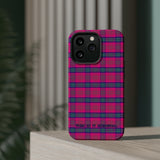 Vibrant Neon Pink and Violet on Perfect Tartan MagSafe Tough Cases