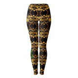 Geometric Luxury Golden Pattern with Snake Skin Design Leggings