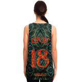 Dark Emerald Marble with Gold Paintings Design on Unisex Tank Top