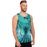 Scary Neon Blue and Midnight Passage Unisex Tank Top