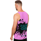 Black Splash with I'm in Charge of How I feel and Today I'm Choosing Happiness on Classic Retro Pink Color Design Unisex Tank Top
