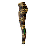 Geometric Luxury Golden Pattern with Snake Skin Design Leggings
