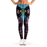Funky Colorful Design of Musician with Old School Disc Leggings