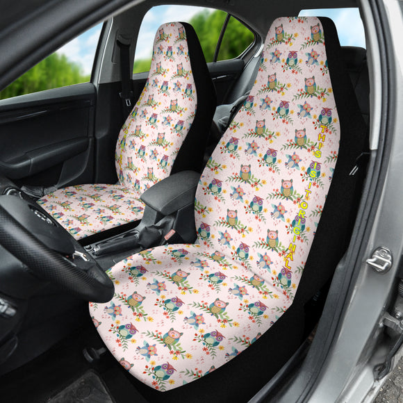 Pink Lovely Tiny Owls Car Seat Covers