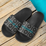 Black Paisley Pattern Design Slide Sandals