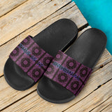 Ultra Violet and Black Paisley Pattern Design Slide Sandals
