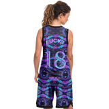 Neon Marble Colors on Black Galaxy Design Exclusive on Luxury Basketball Unisex Jersey & Shorts Set