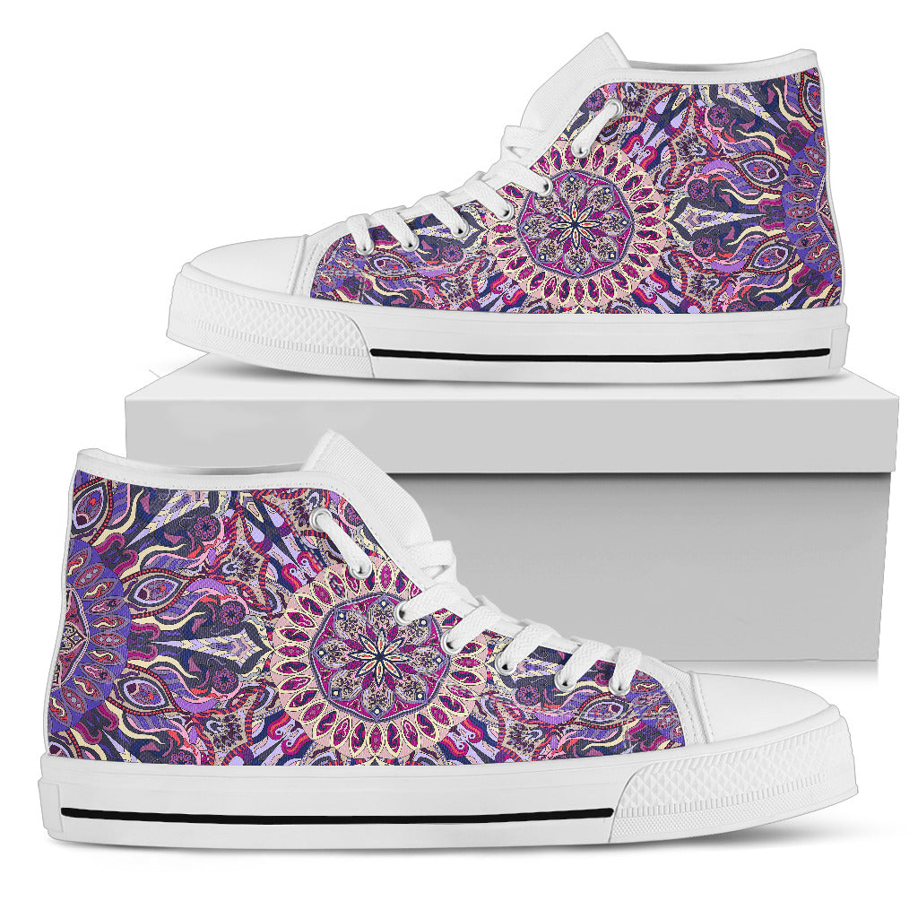 Abstract Purple Women's High Top Shoes