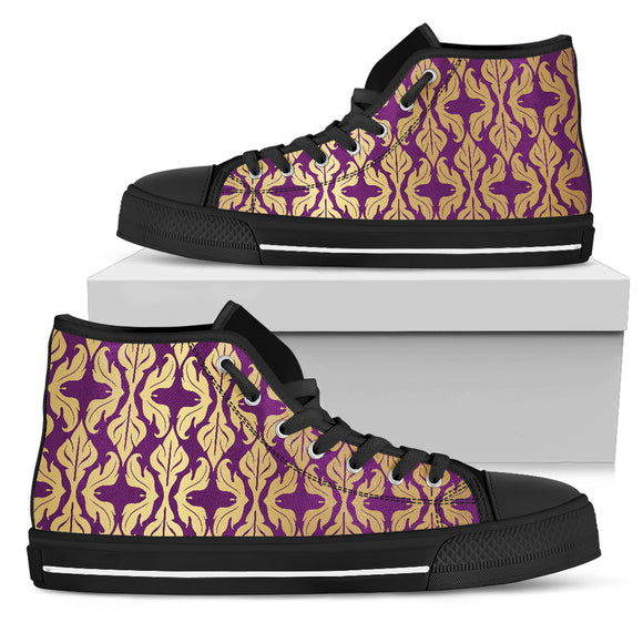 Purple Baroque Men's High Top Shoes