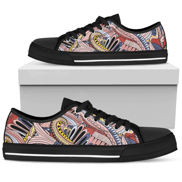 Funky Patterns in Pinks Women's Low Top Shoes