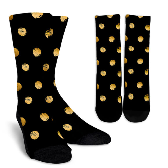 Luxury Golden Dots Crew Socks