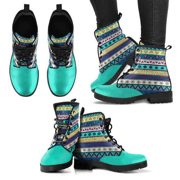 Turquoise Blue Tribal Handcrafted Boots