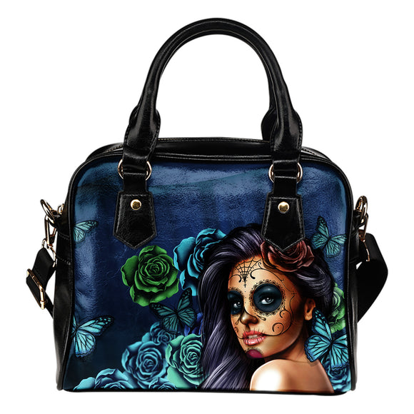 Turquoise Skull Shoulder Handbag