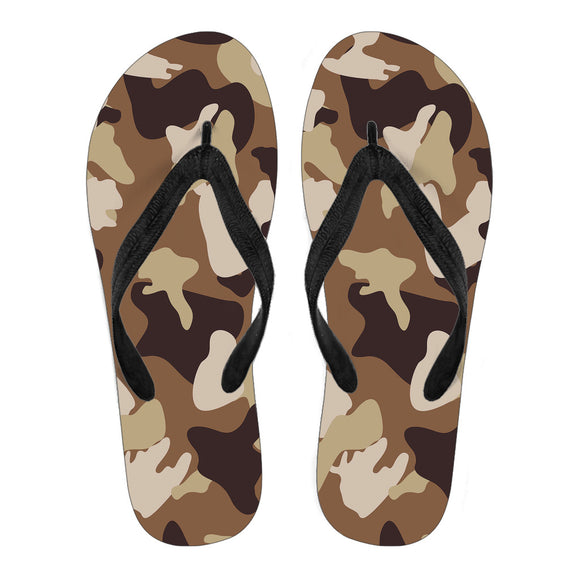 Simply Brown Camouflage Men's Flip Flops