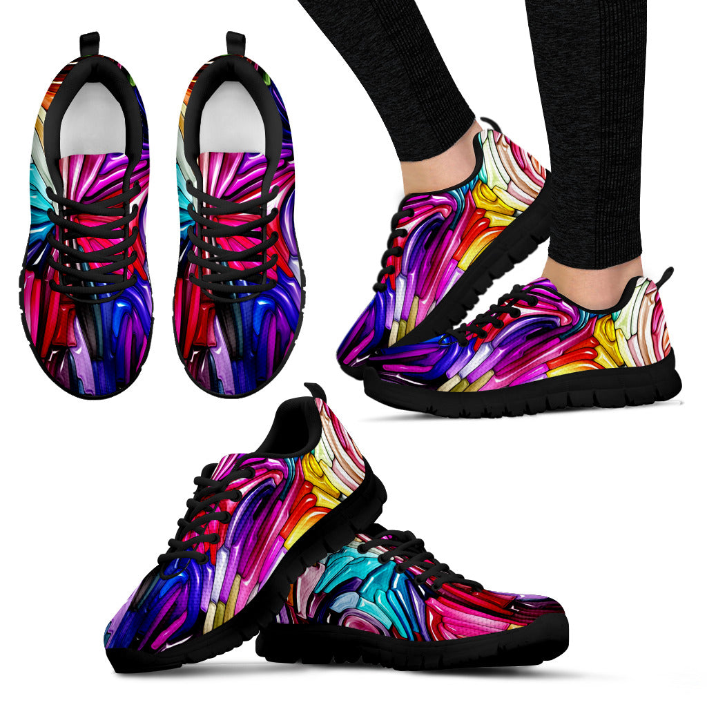 Abstract Mixing Ink Women's Slip On Sneakers