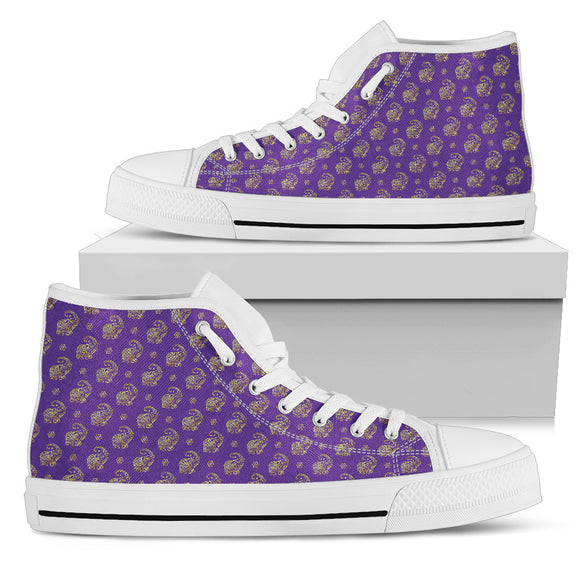 Lucky Purple Elephant Women's High Top Shoes