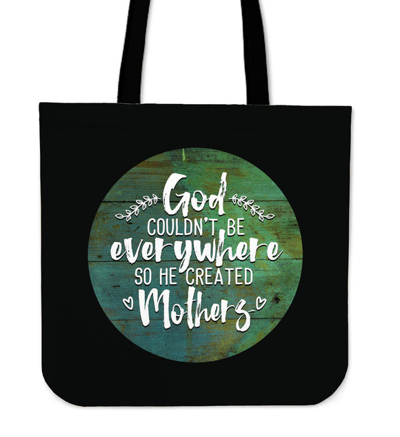 God Created Mothers Cloth Tote Bag