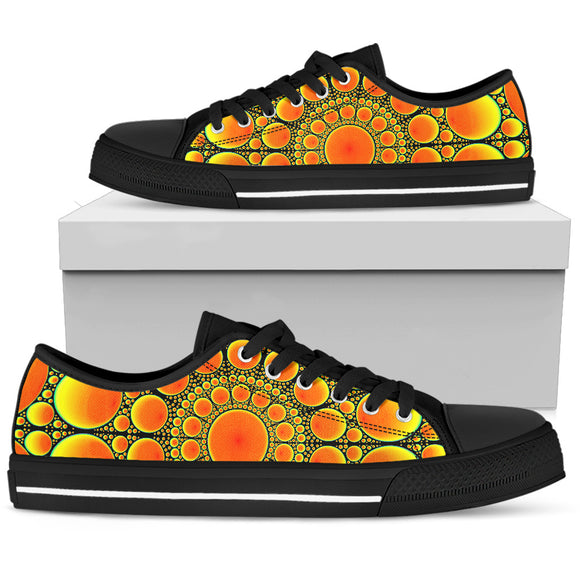 Neon Orange Sun Men's Low Top Shoes
