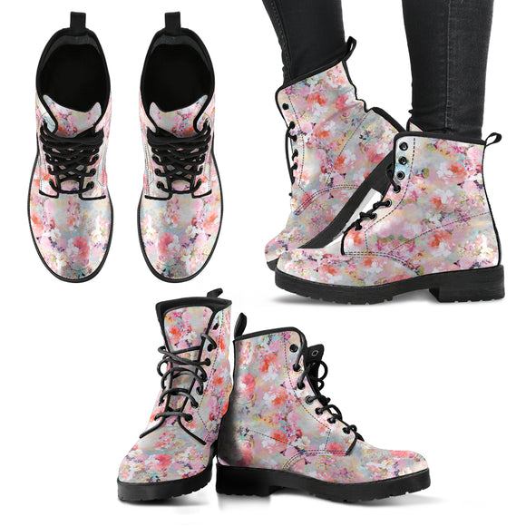 Premium Pink Floral Handcrafted Boots