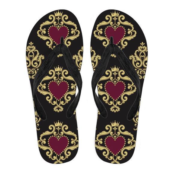 Luxury Royal Hearts Women's Flip Flops