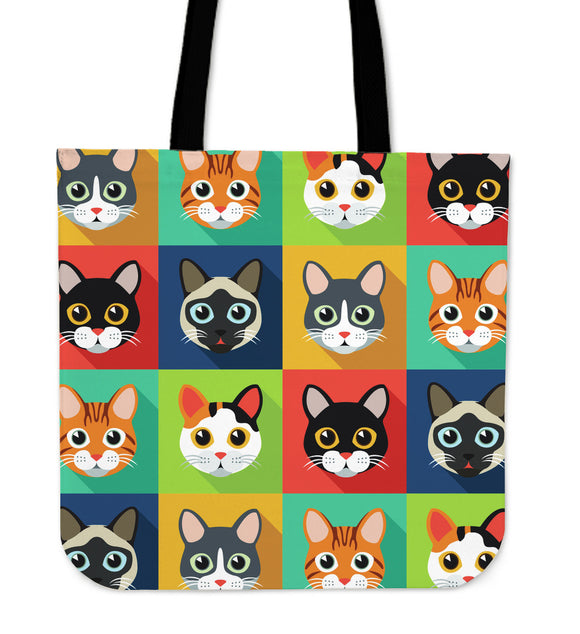 Funny Cat Pattern Cloth Tote Bag