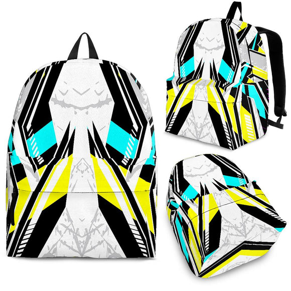 Racing Style Ice White & Pastel Colorful Vibes Backpack