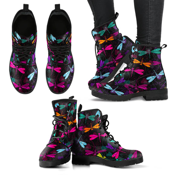 Funny Dragonfly Pattern Handcrafted Boots