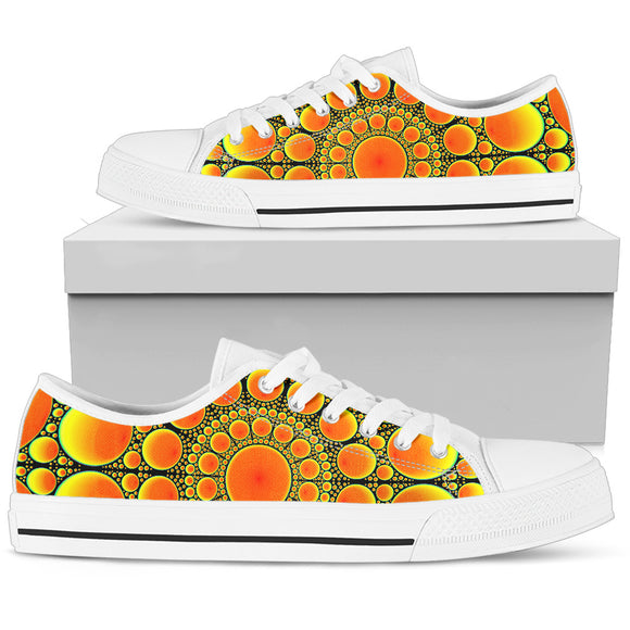 Neon Orange Sun Men's Low Top Shoes