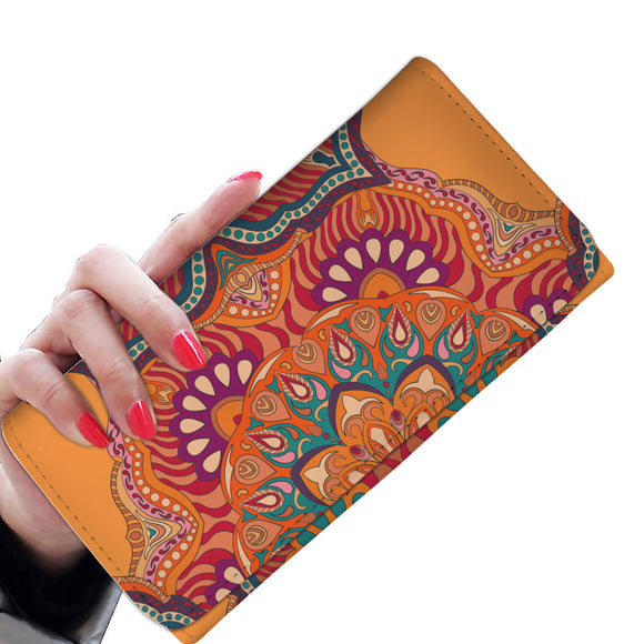 Ornamental Orange Heaven Woman Wallet Purse