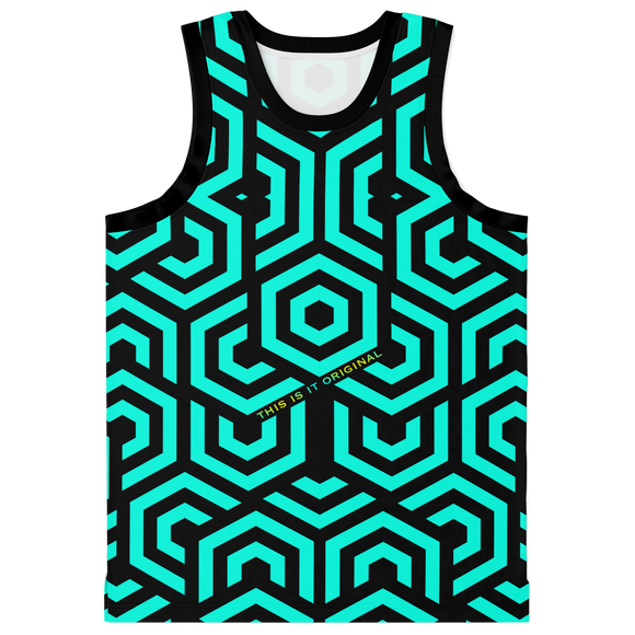 Luxury Black & Light Blue Geometric Classic Design Unisex Basketball Jersey