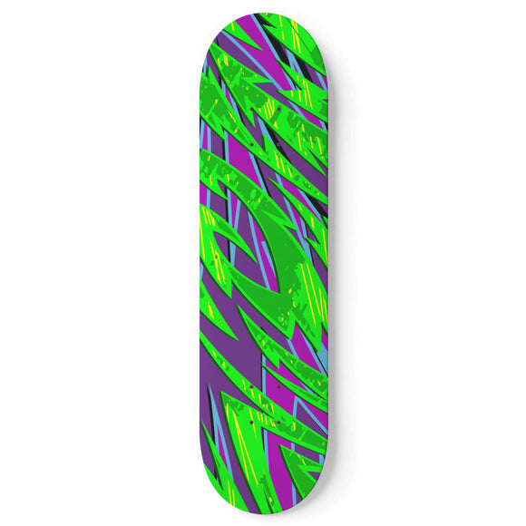 Racing Style Neon Green & Purple Vibe Skateboard Wall Art