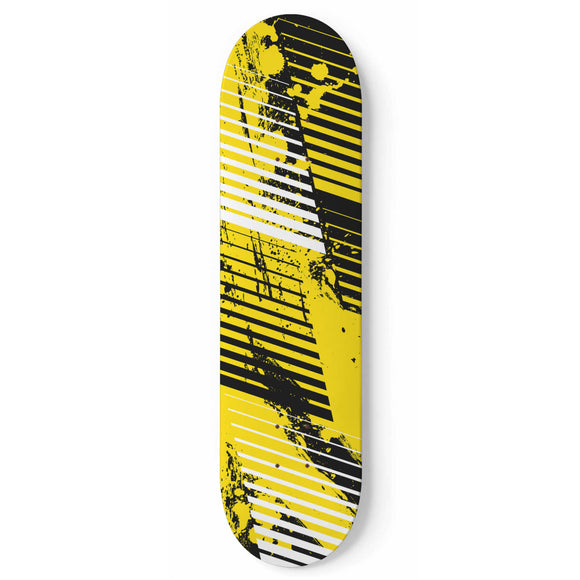 Racing Under Construction Style Black & Yellow Vibe Skateboard Wall Art