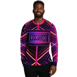 Neon Violet & Pink Lights Geometric Vibes Design - Virgo Sign - Unisex Soft Fashion Luxury Sweatshirt