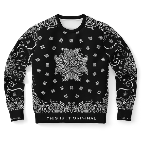 Black & White Paisley Bandana Design Luxury Edition Fashion Sweatshirt