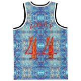 Light Blue Marble Exclusive Design on Basketball Jersey