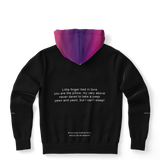 Luxury Poetry with Black on Black Design with Pink & Purple Sky Four Fashion Hoodie
