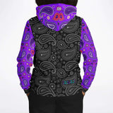 Purple x Black Paisley Street Design "Self Love" Fashion Hoodie