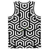Luxury Black & White Geometric Classic Design Unisex Basketball Jersey