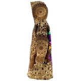 Gold Mandala Design With Psychedelic Violet Skull & Mushrooms XXL Oversized Snug Hoodie