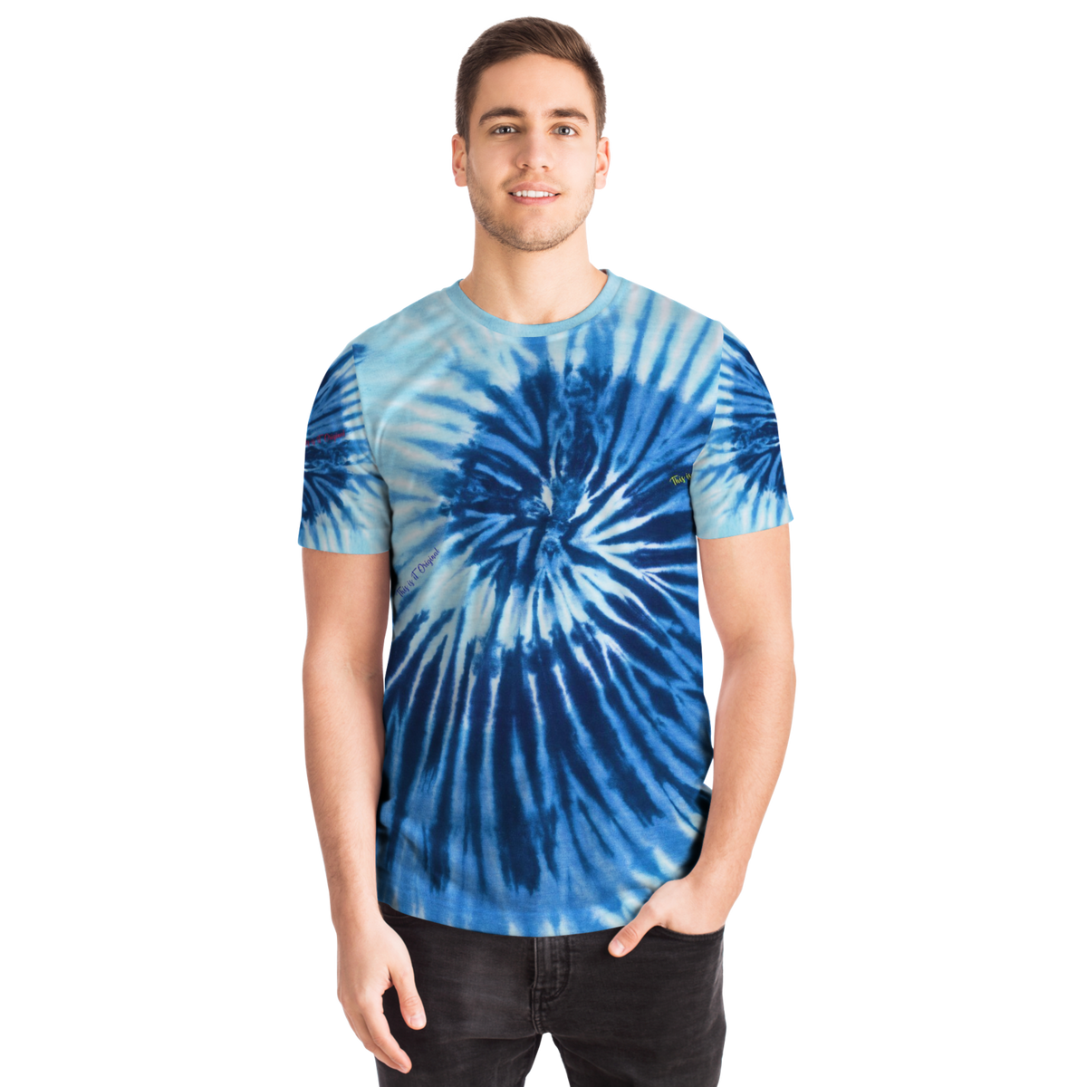 Men's Casual Blue Tie & Dye T-Shirt main image 0