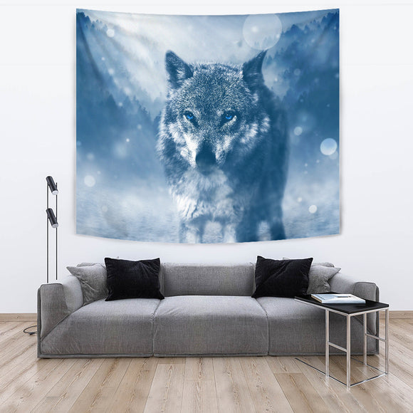 Blue Wolf Tapestry
