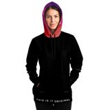 Luxury Poetry with Black on Black Design with Pink & Purple Sky One Fashion Hoodie