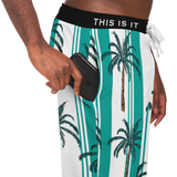 Ultimate Fashion Unisex Joggers with Stripes & Palm Trees Design