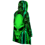 Cannabis design with Neon Stripes Style & UFO DRAMATIC HEAD Luxury Cloak