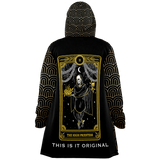 Magic Black & Gold Ornamental Sleeve Tarot Card "THE HIGH PRIESTESS" Luxury Cloak