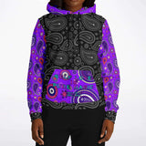 Purple x Black Paisley Street Design "Self Love" Fashion Hoodie