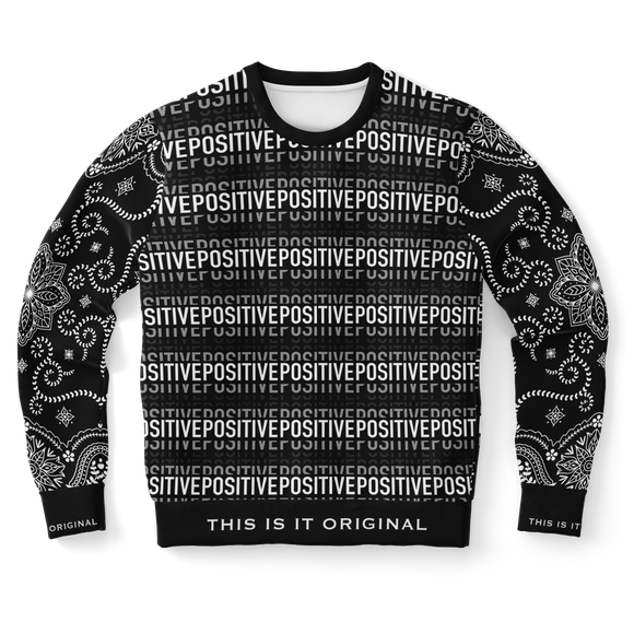 Fresh Black Positive Design X Black Paisley Bandana Style Luxury Fashion Sweatshirt