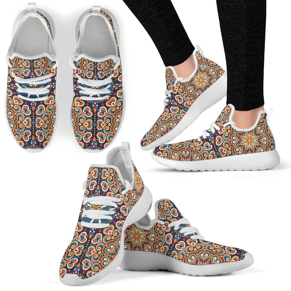 Ornamental Oriental Luxury Mesh Knit Sneakers