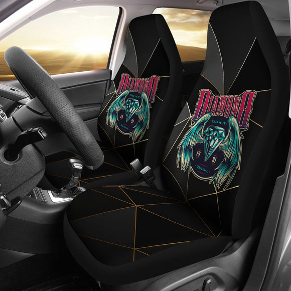 Black Diamond Design with Diamond & Angel Wings Car Seat Covers